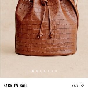 Sézane Farrow Bag Brown Croc-Embossed Bucket Bag